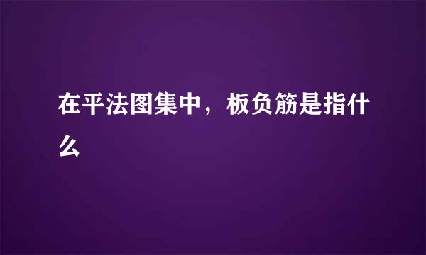 在平法图集中，板负筋是指什么