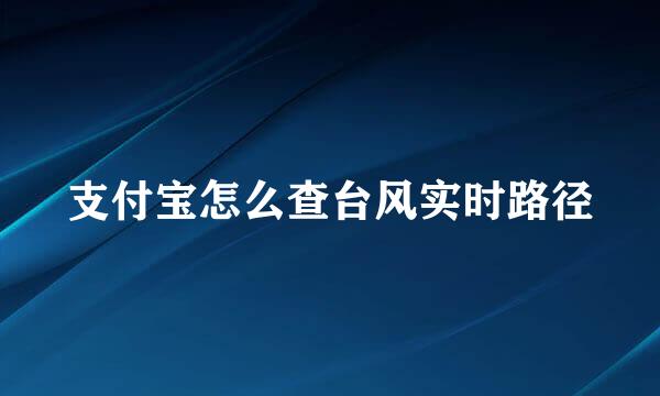 支付宝怎么查台风实时路径