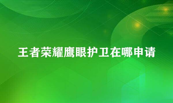 王者荣耀鹰眼护卫在哪申请