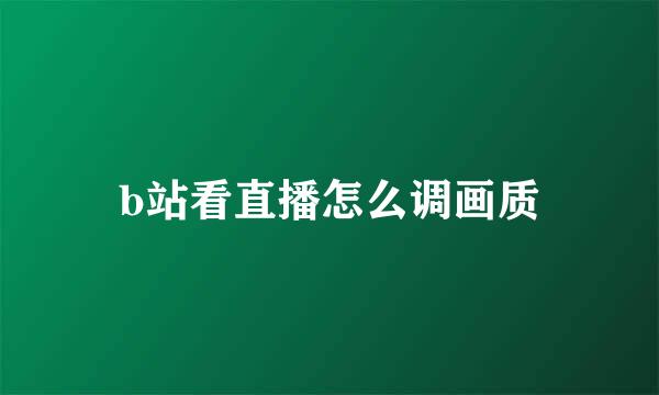 b站看直播怎么调画质