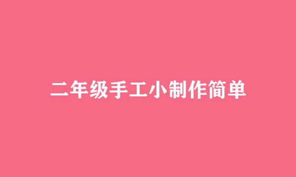 二年级手工小制作简单