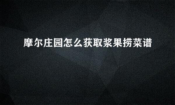 摩尔庄园怎么获取浆果捞菜谱