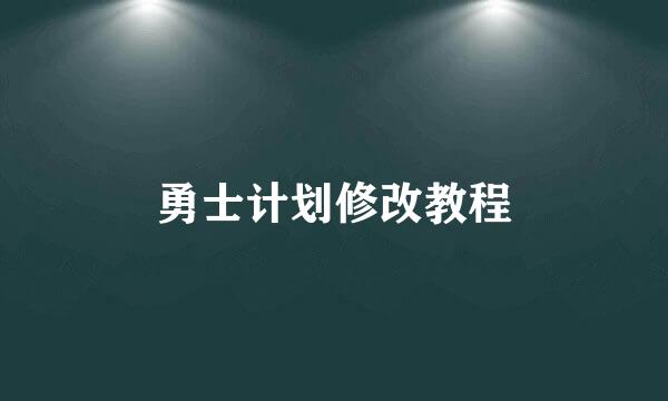 勇士计划修改教程