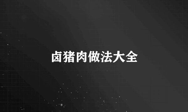 卤猪肉做法大全