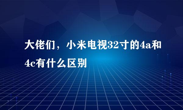大佬们，小米电视32寸的4a和4c有什么区别