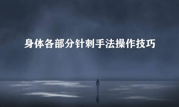 身体各部分针刺手法操作技巧