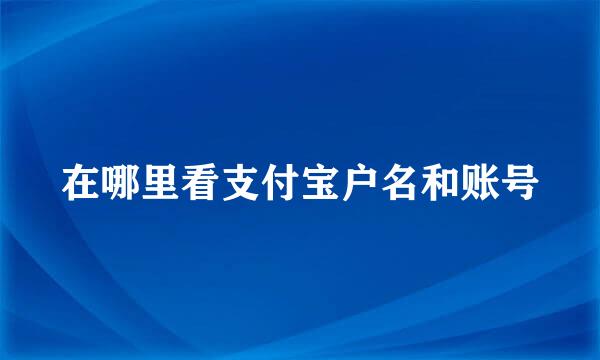 在哪里看支付宝户名和账号