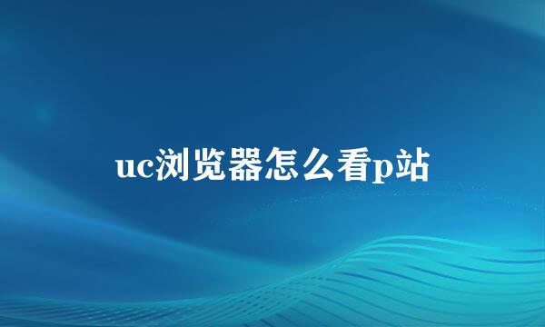 uc浏览器怎么看p站