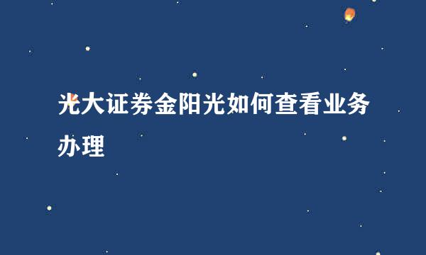 光大证券金阳光如何查看业务办理