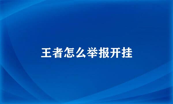 王者怎么举报开挂