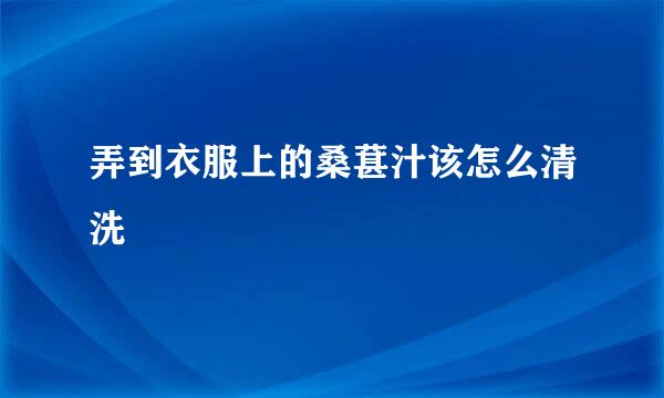 弄到衣服上的桑葚汁该怎么清洗
