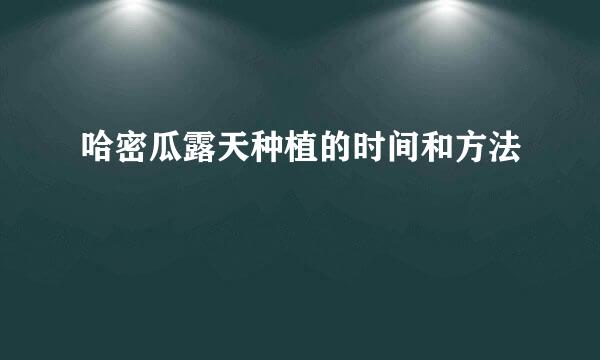 哈密瓜露天种植的时间和方法