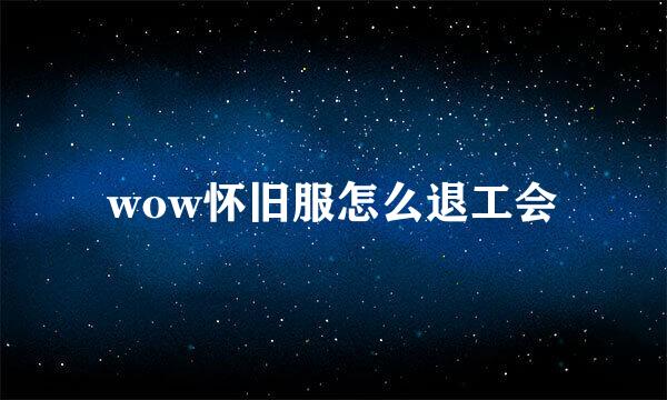 wow怀旧服怎么退工会