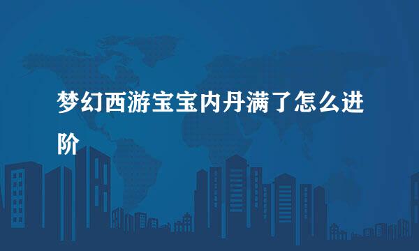梦幻西游宝宝内丹满了怎么进阶
