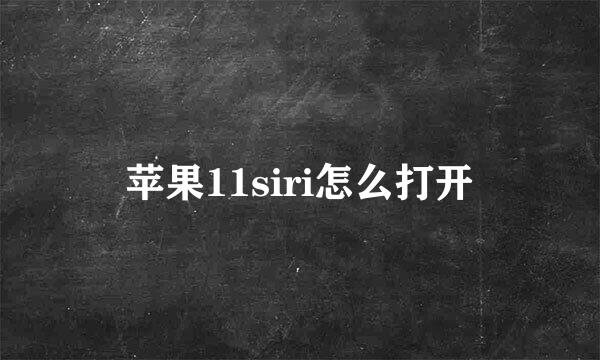 苹果11siri怎么打开