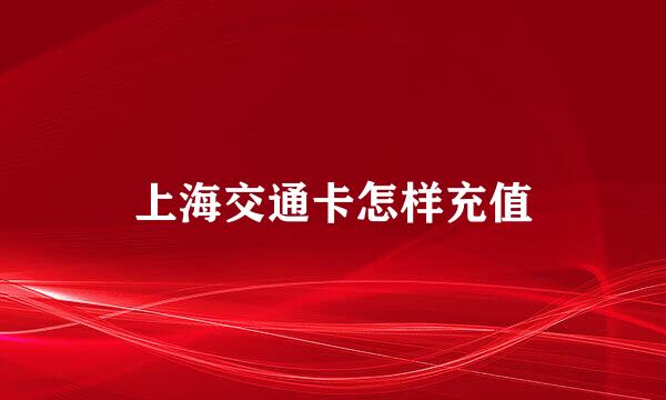 上海交通卡怎样充值