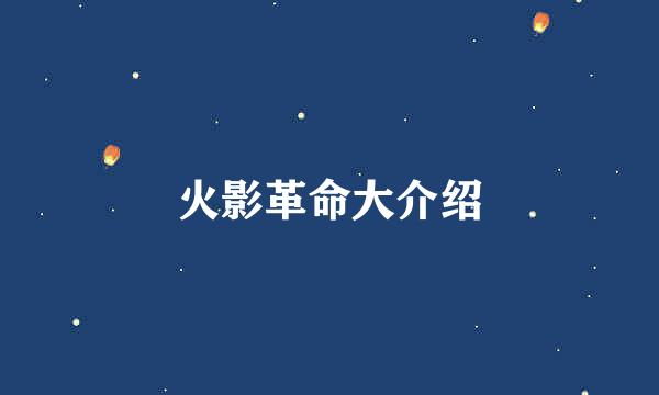 火影革命大介绍