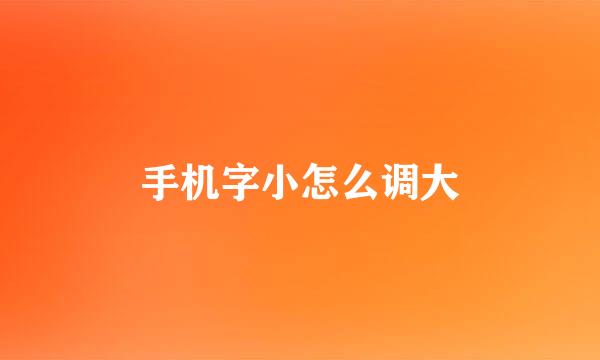 手机字小怎么调大