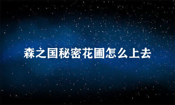 森之国秘密花圃怎么上去