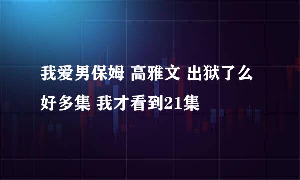 我爱男保姆 高雅文 出狱了么 好多集 我才看到21集