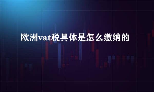 欧洲vat税具体是怎么缴纳的
