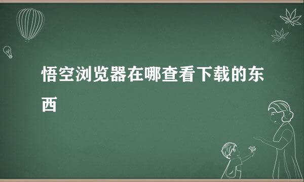 悟空浏览器在哪查看下载的东西