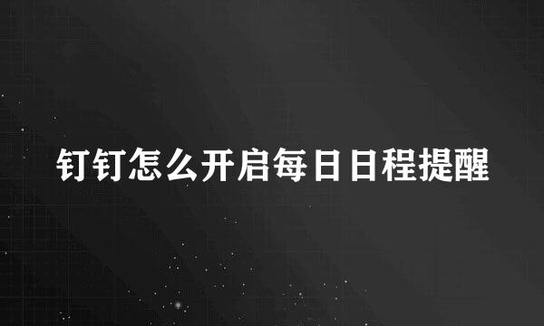 钉钉怎么开启每日日程提醒