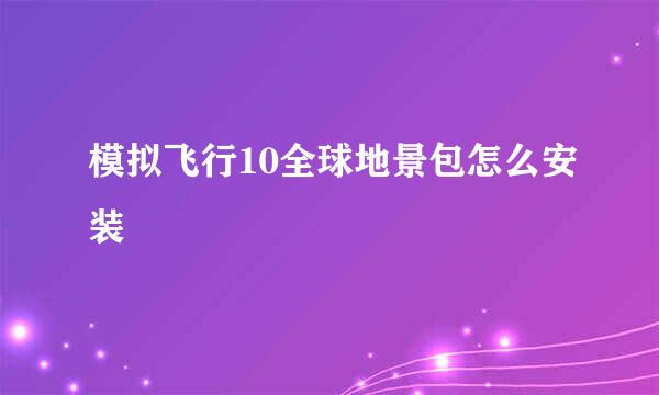 模拟飞行10全球地景包怎么安装
