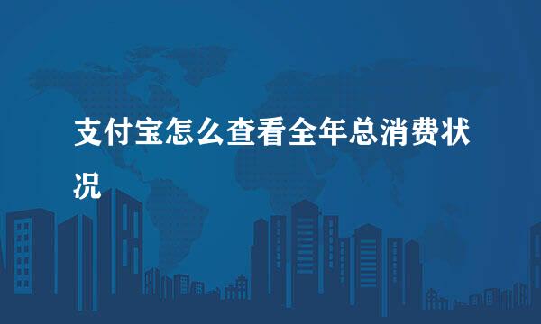 支付宝怎么查看全年总消费状况