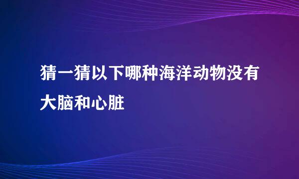 猜一猜以下哪种海洋动物没有大脑和心脏