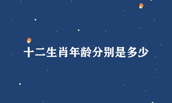 十二生肖年龄分别是多少