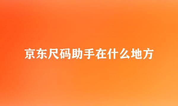 京东尺码助手在什么地方