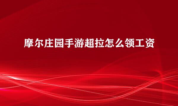 摩尔庄园手游超拉怎么领工资