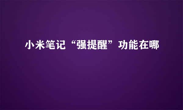 小米笔记“强提醒”功能在哪