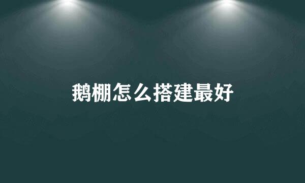 鹅棚怎么搭建最好