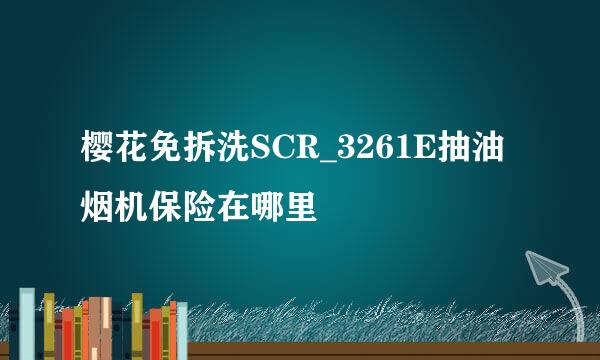 樱花免拆洗SCR_3261E抽油烟机保险在哪里