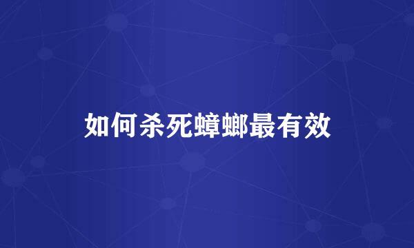 如何杀死蟑螂最有效