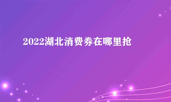2022湖北消费券在哪里抢