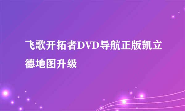 飞歌开拓者DVD导航正版凯立德地图升级