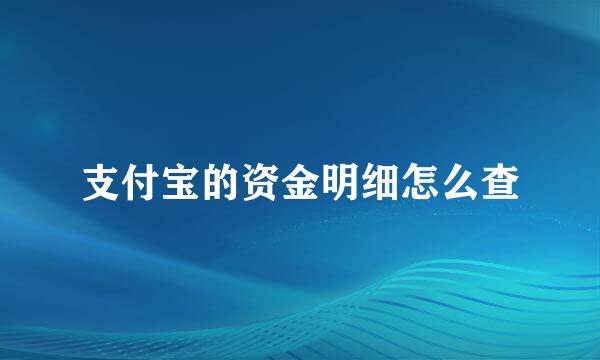 支付宝的资金明细怎么查