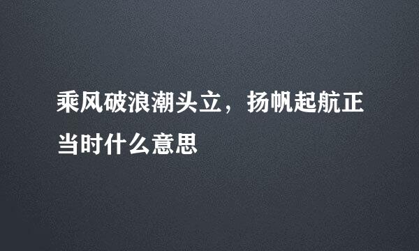 乘风破浪潮头立，扬帆起航正当时什么意思