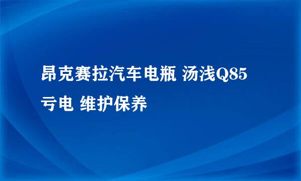 昂克赛拉汽车电瓶 汤浅Q85 亏电 维护保养