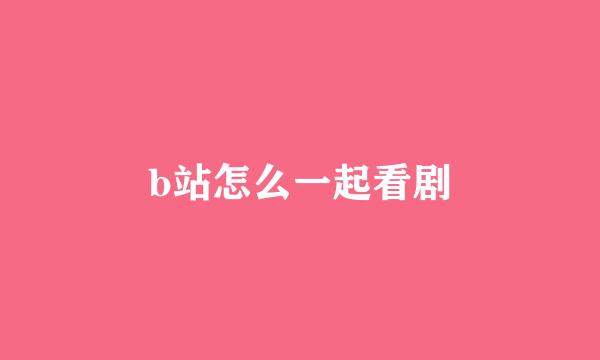 b站怎么一起看剧