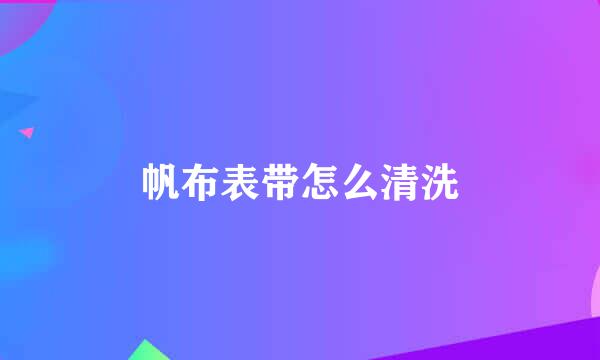 帆布表带怎么清洗