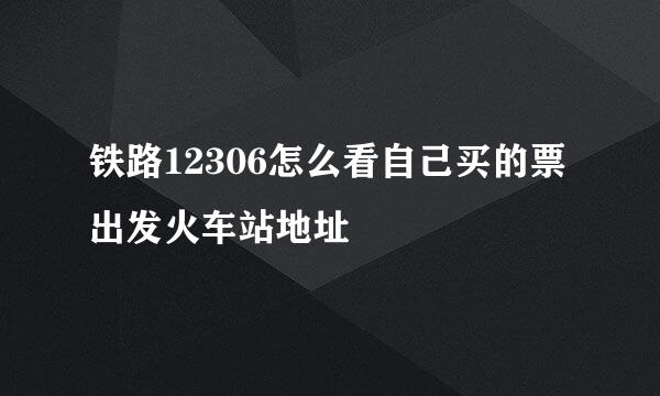 铁路12306怎么看自己买的票出发火车站地址