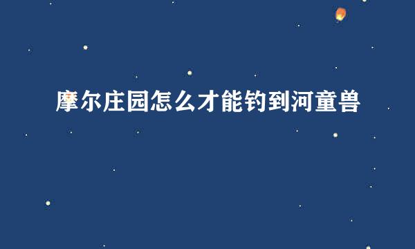摩尔庄园怎么才能钓到河童兽