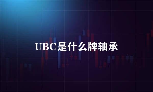 UBC是什么牌轴承