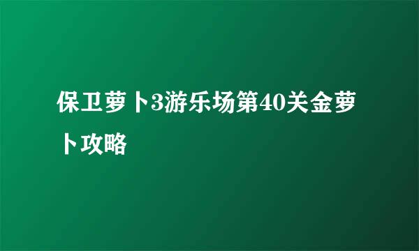 保卫萝卜3游乐场第40关金萝卜攻略