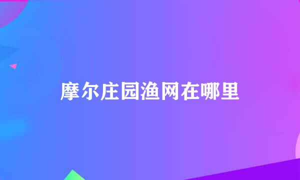 摩尔庄园渔网在哪里