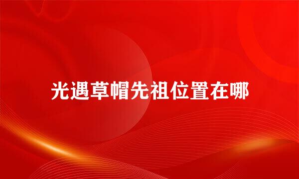 光遇草帽先祖位置在哪